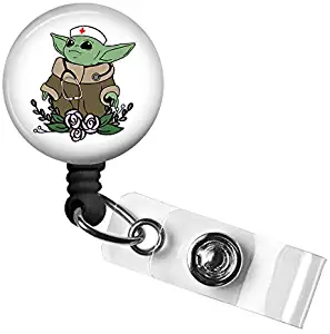 Cute Nurse Badge Reel,Retractable Name Card Badge Holder with Alligator Clip, Medical MD RN Nurse Badge ID, Badge Holder, Office Employee Name Badge