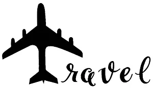 CCI Travel Airplane Decal Vinyl Sticker|Cars Trucks Vans Walls Laptop Black |4.25 x 7.5 in|CCI1665