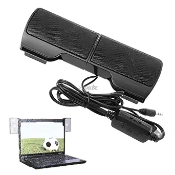 1 Pair Mini Portable Clip-on USB Stereo Speakers line Controller Soundbar for Laptop Notebook Mp3 PC Computer with Clip