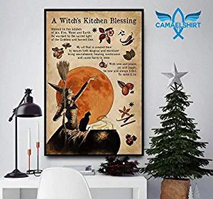 VinMea Wall Art Paintings A Witch’S Kitchen Blessing Gothic Girl Wall Art Poster for Living Room Wall Art Office Wall Artworks Bedroom Decoration Bathroom Home Wall Decor, 12